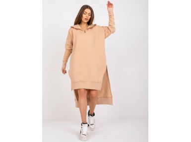 Sweat long en coton - beige