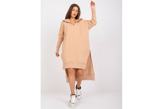 Sweat long en coton - beige