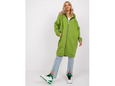Sweat long zippé - vert clair