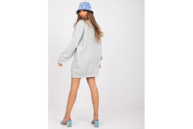 Sweat long avec imprimé - gris clair