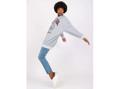 Sweat-shirt avec inscription - gris