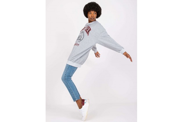 Sweat-shirt avec inscription - gris