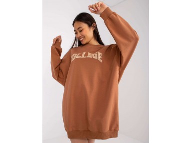 Sweat long avec imprimé - marron clair