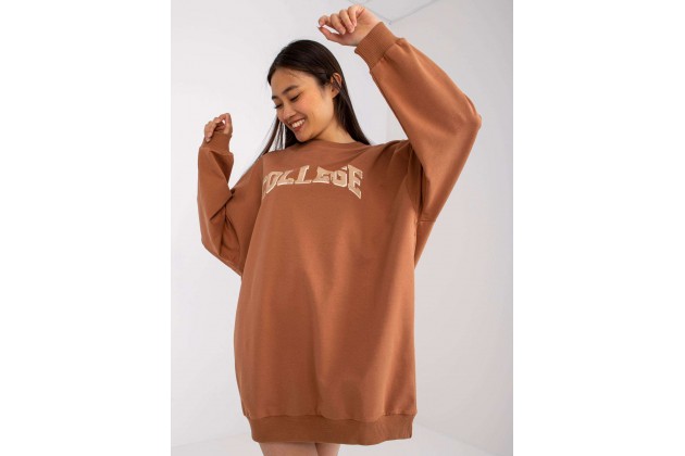 Sweat long avec imprimé - marron clair