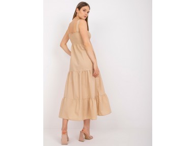 Robe longue avec épaules nues - beige