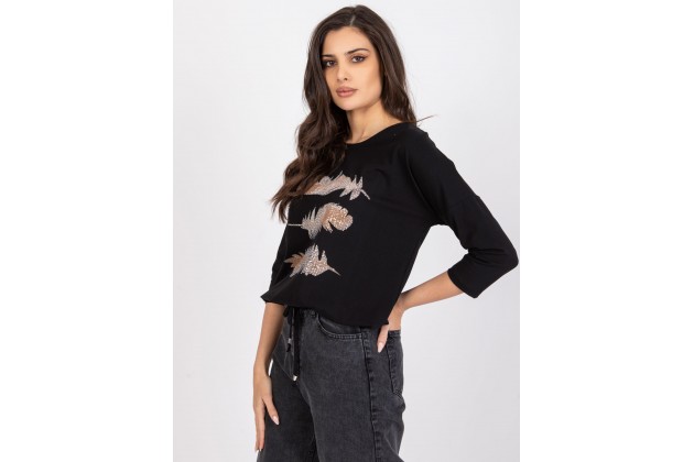 T-shirt femme imprimé - noir