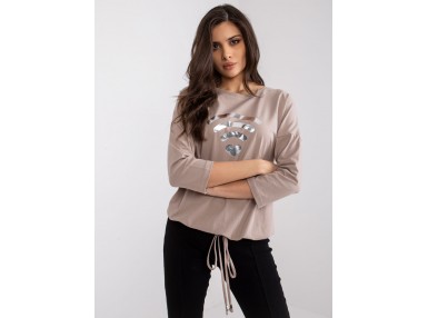 T-shirt femme imprimé - beige foncé
