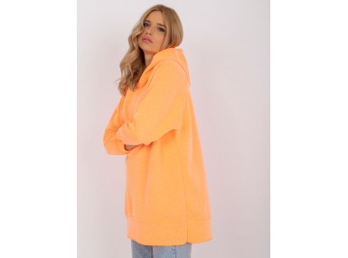Sweat à capuche long - orange fluo