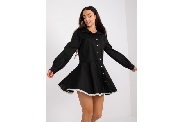 Robe chemise courte - noire