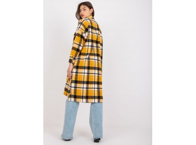 Chemise boutonnée à carreaux -noire et jaune