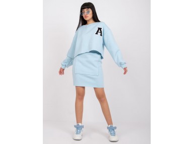 Ensemble bleu clair
