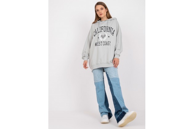 Sweat-shirt avec inscription - gris clair