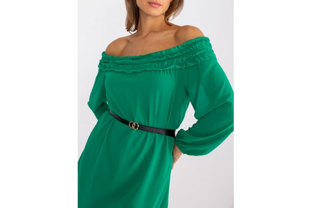 Robe courte avec épaules nues - verte