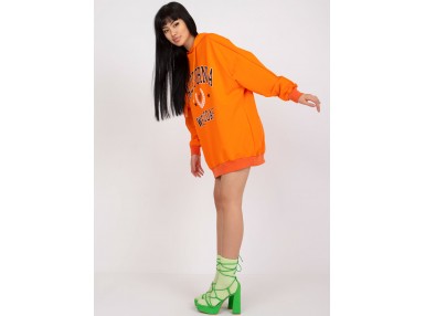 Sweat-shirt avec inscription - orange