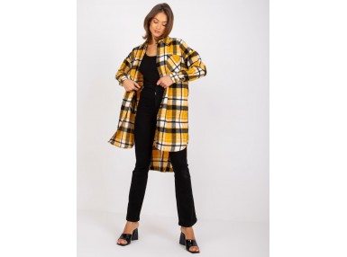 Chemise boutonnée à carreaux - noire et jaune