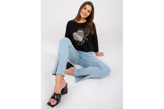 T-shirt femme imprimé - noir