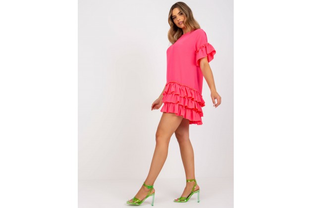 Robe courte d'été - rose fluo