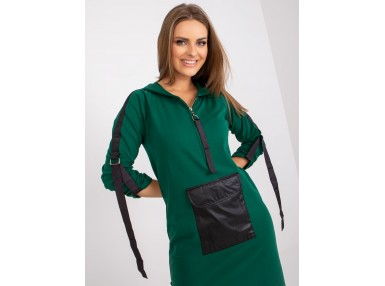 Robe sweat longue - vert foncé