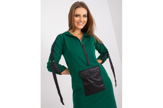 Robe sweat longue - vert foncé