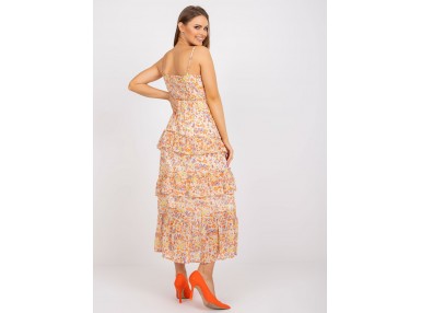 Robe longue femme à imprimé - orange vif