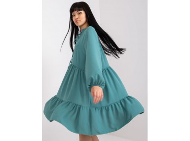Robe courte en coton à volants - de mer