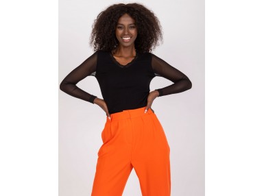 T-shirt à manches en tulle - noire