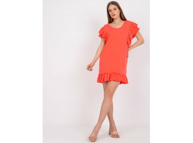 Robe courte d'été -corail