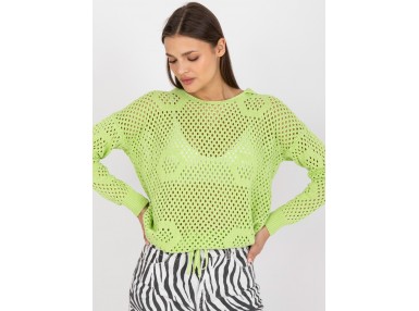 Pull à larges trous - vert clair