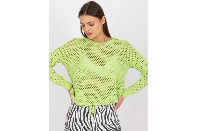 Pull à larges trous - vert clair