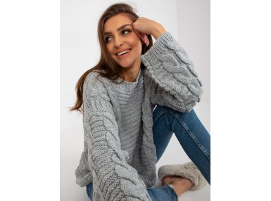 Pull en maille torsadée - gris