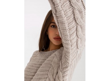 Pull en maille torsadée - beige clair