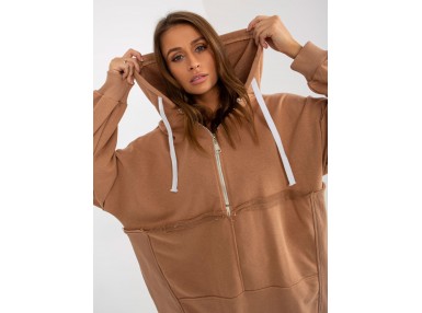 Sweat-shirt oversize - camel