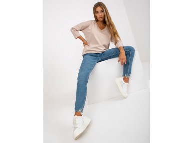 T-shirt à manches longues en coton - beige