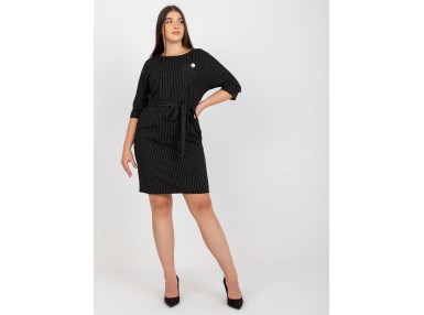 Robe courte rayée femme - noire