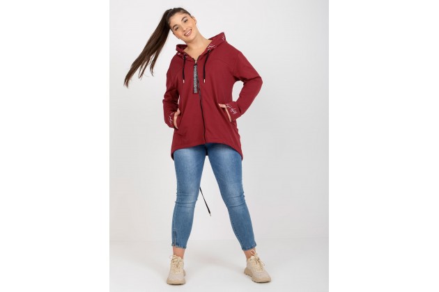 Sweat zippé - bordeaux