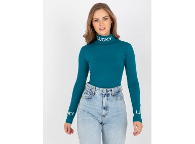 Pull col roulé fine - marin