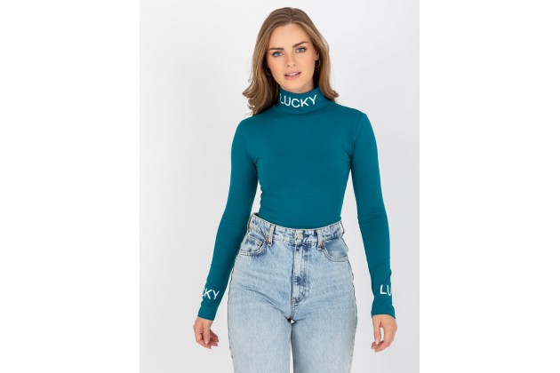 Pull col roulé fine - marin