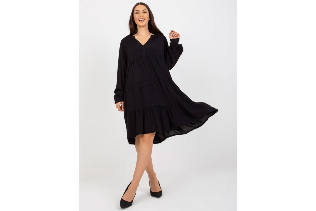 Robe courte superposée - noire
