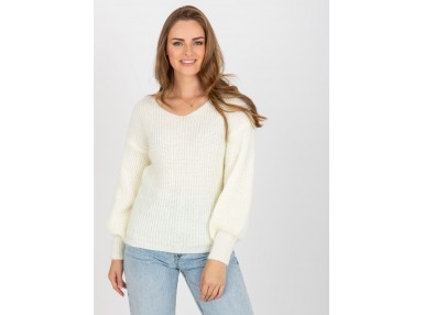 Pull col V - écru
