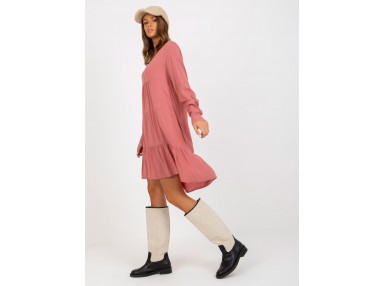 Robe courte superposée - rose foncé