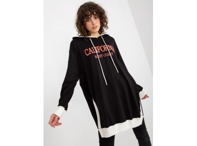 Sweat à capuche long avec imprimé  - noire