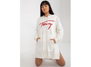 Sweat à capuche long pour femme -  écru