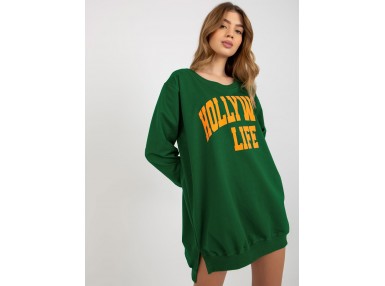 Sweat long avec imprimé - vert foncé