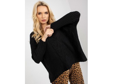 Pull en maille torsadée - noir