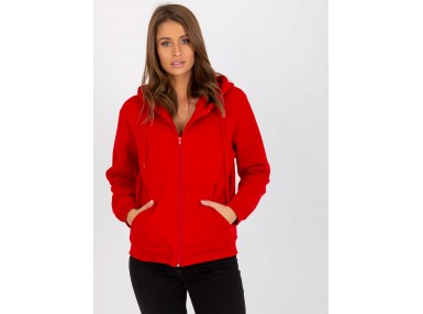 Sweat à capuche zippé pour femme - rouge