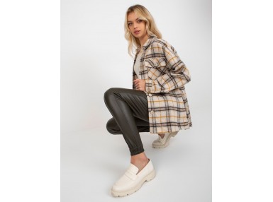 Chemise imprimé à carreaux - beige
