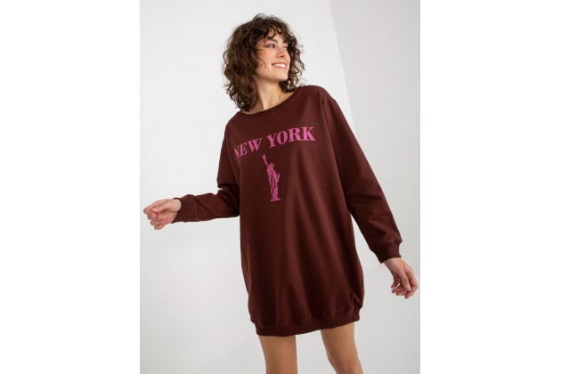 Sweat en coton - marron foncé