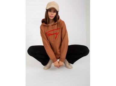 Sweat à capuche long pour femme - marron clair