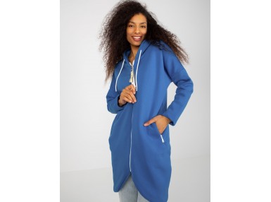 Sweat à capuche décontracté avec fermeture -bleu foncé
