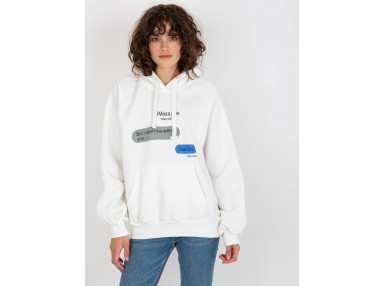 Sweat à capuche imprimé femme -  écru